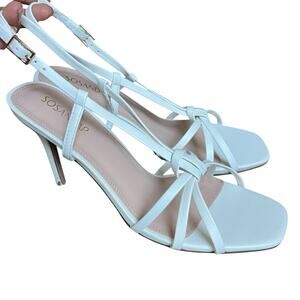 Sosandar White Strappy Heeled Stiletto Sandals 10.5